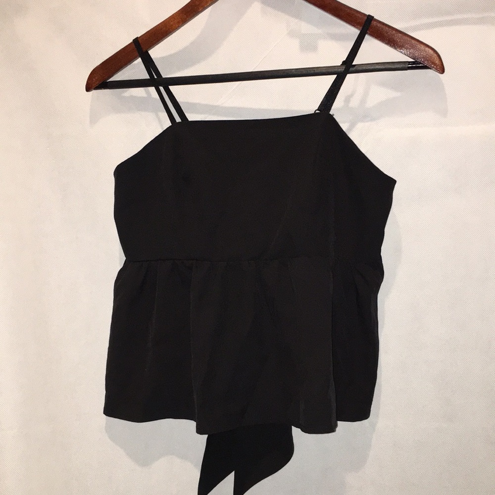 Spaghetti Strap Black Blouse Top With Now Back Detail | Size M